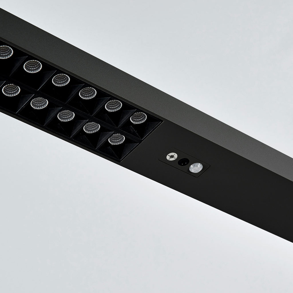 LED kontorgulvlampe Jolinda 2er-sett svart touchdimmer detalj