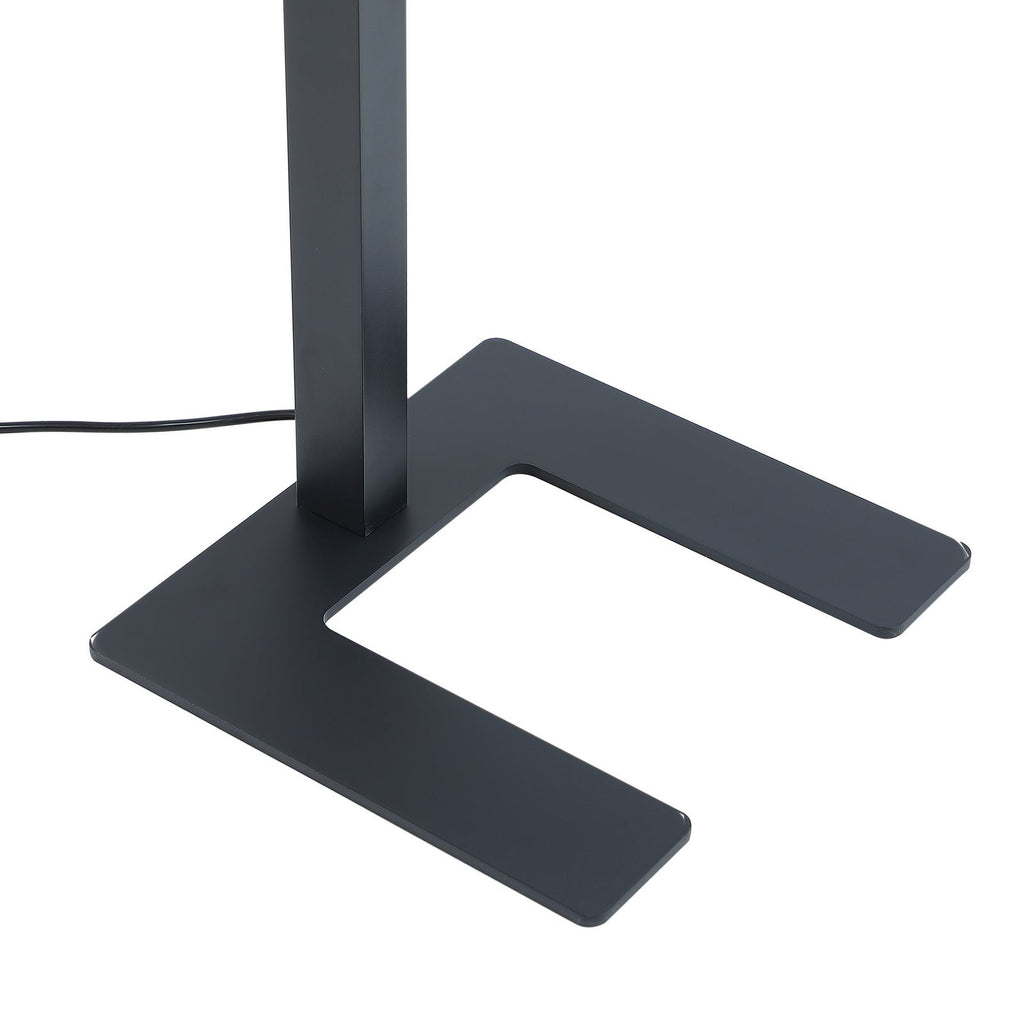 LED kontorgulvlampe Jolinda T-form svart dimbar med bevegelsessensor kabel og kontakt