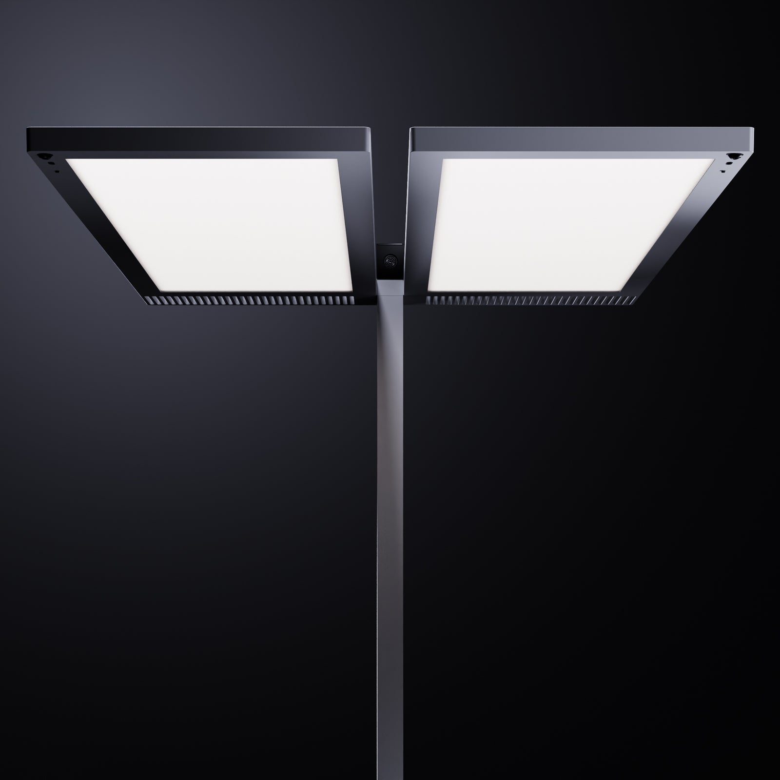 Detalj av LED kontorgulvlampe Lightpad 2-lys dimbar med sensor hvit