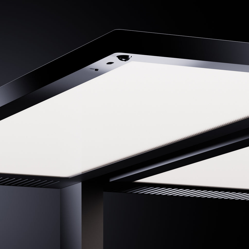 Montert LED kontorgulvlampe Lightpad 2-lys dimbar med sensor hvit i kontor