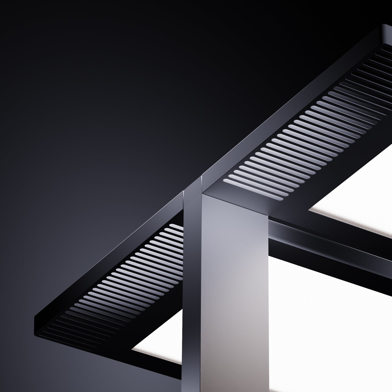 Nærbilde av sensor på LED kontorgulvlampe Lightpad 2-lys dimbar med sensor hvit