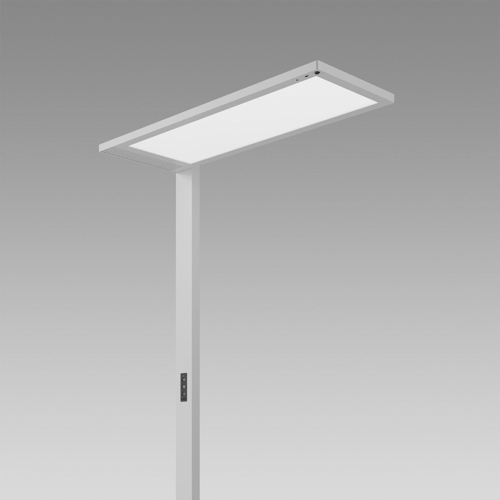 LED kontorgulvlampe Lightpad med bevegelsessensor sølv 55W detalj