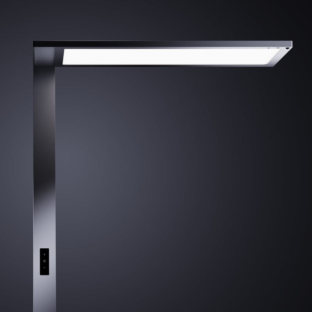 LED kontorgulvlampe Lightpad dimbar med sensor hvit 200 cm nærbilde av sensor