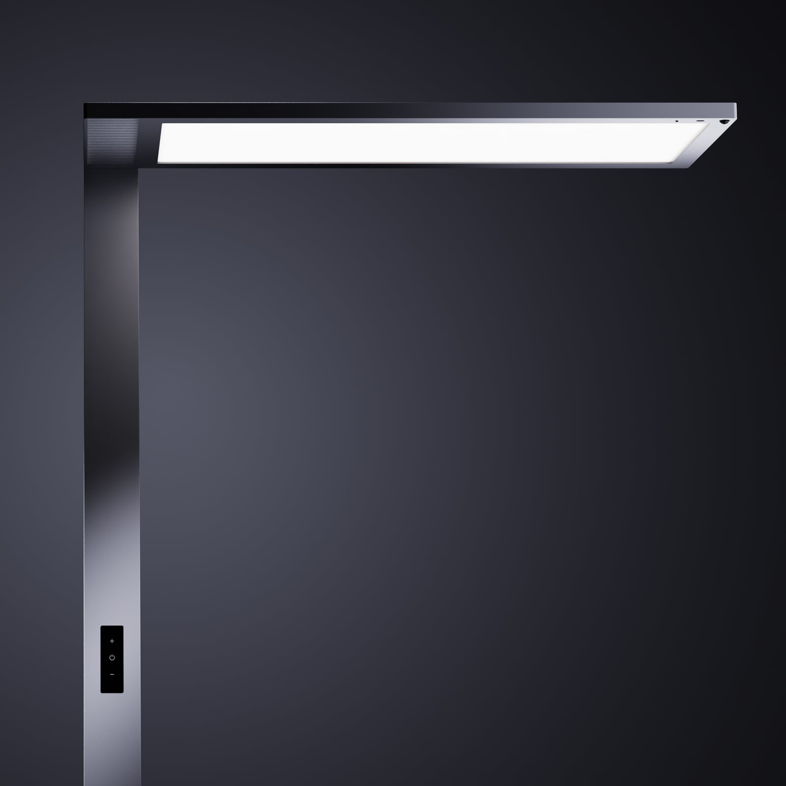 LED kontorgulvlampe Lightpad dimbar med sensor hvit 200 cm nærbilde av sensor