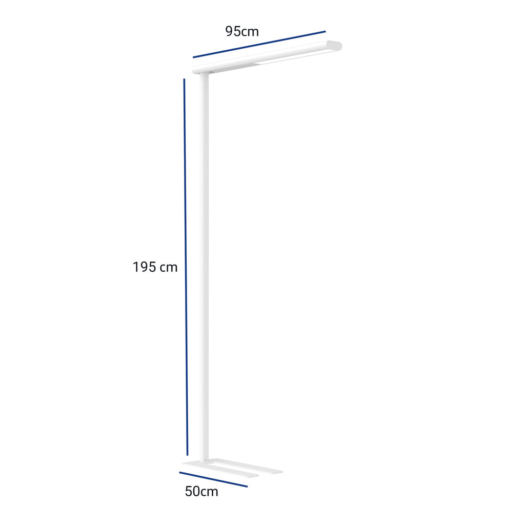 LED kontorgulvlampe MAULjet dimbar hvit 195 cm detalj av lampefot