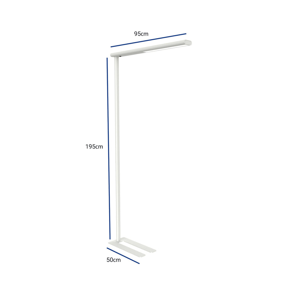 LED kontorgulvlampe MAULjet hvit 195 cm 4000K bakside