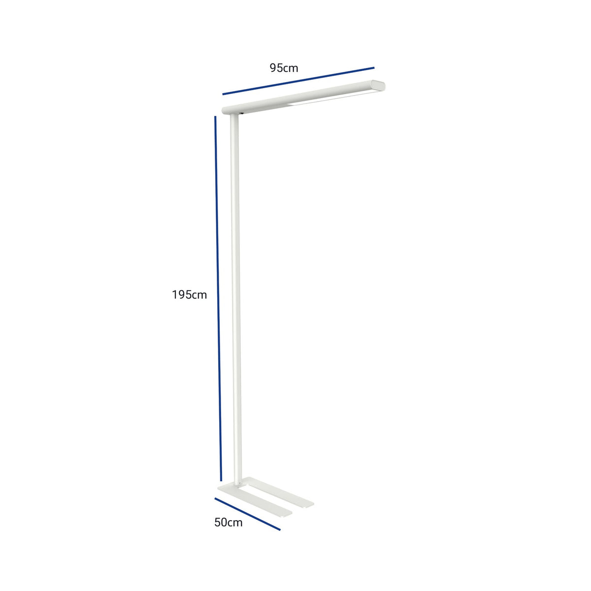 LED kontorgulvlampe MAULjet hvit 195 cm 4000K bakside