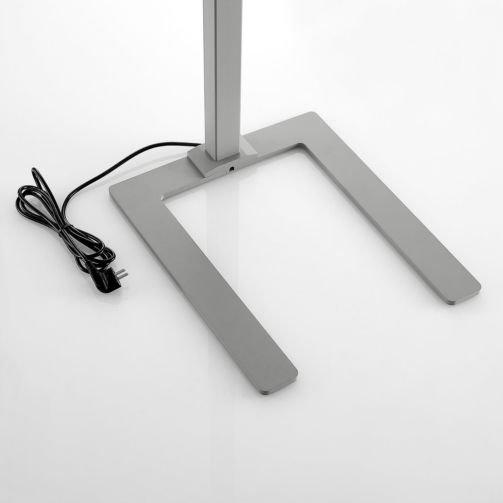 LED kontorgulvlampe Nelus sølv touchdimmer detalj