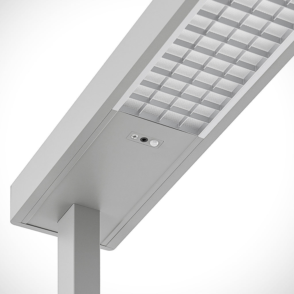 Oversikt over LED kontorgulvlampe Susi 2er-sett dimbar CCT med sensor sølv i bruk
