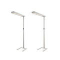 LED kontorgulvlampe Susi 2er-sett dimbar CCT med sensor sølv forfra