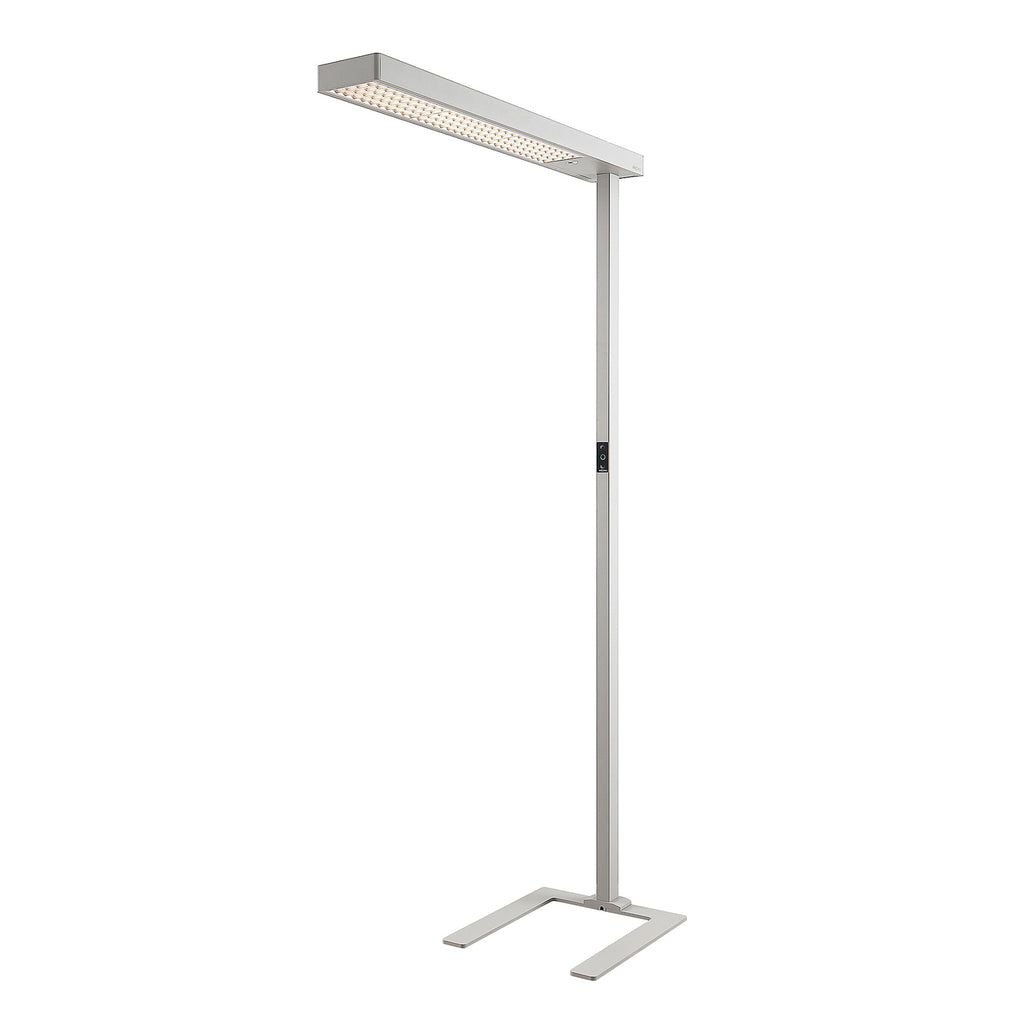 Montert LED kontorgulvlampe Susi 2er-sett dimbar CCT med sensor sølv i kontormiljø
