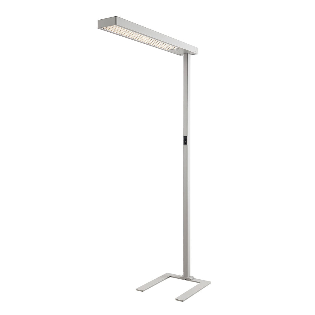 LED kontorgulvlampe Susi dimbar CCT sølv 150W sensor bevegelsessensor detalj