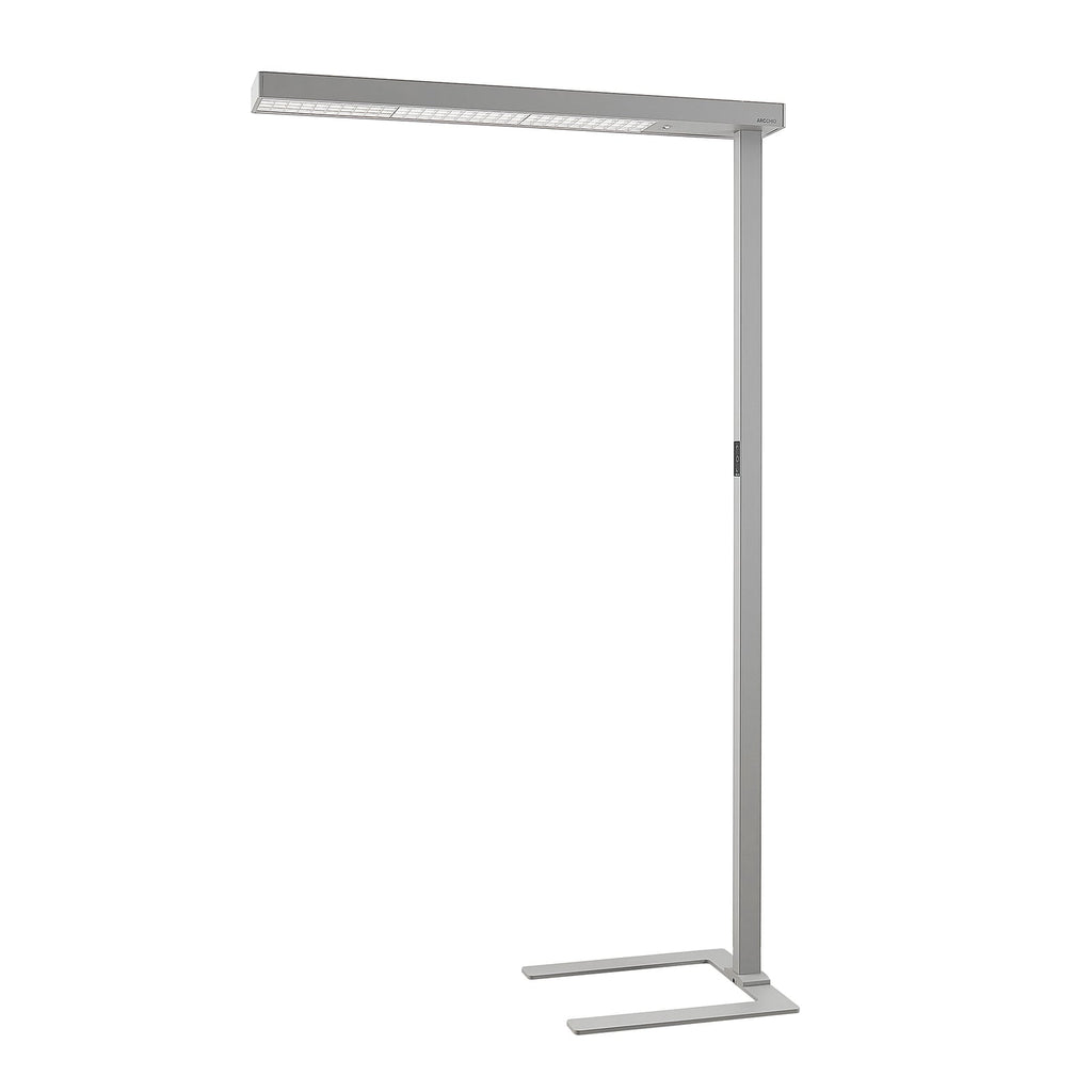 LED kontorgulvlampe Susi dimbar sølv 150W med sensor bevegelsessensor detalj