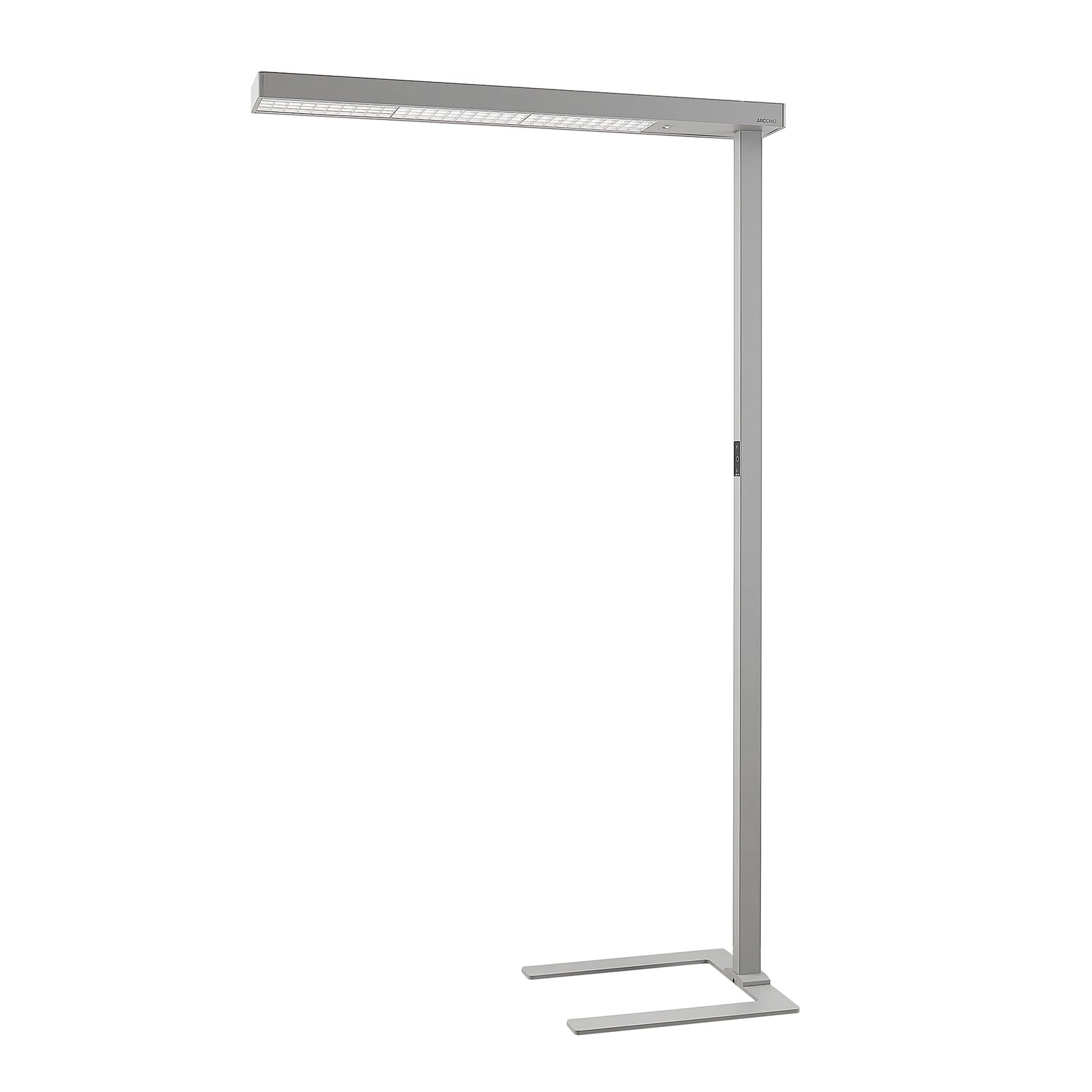 LED kontorgulvlampe Susi dimbar sølv 150W med sensor bevegelsessensor detalj