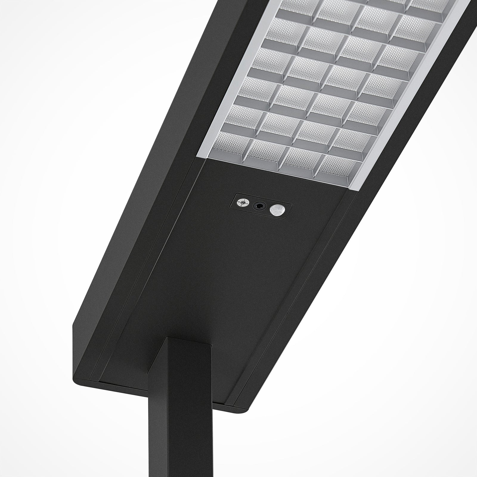 LED kontorgulvlampe Susi svart lysstyrke demonstrasjon