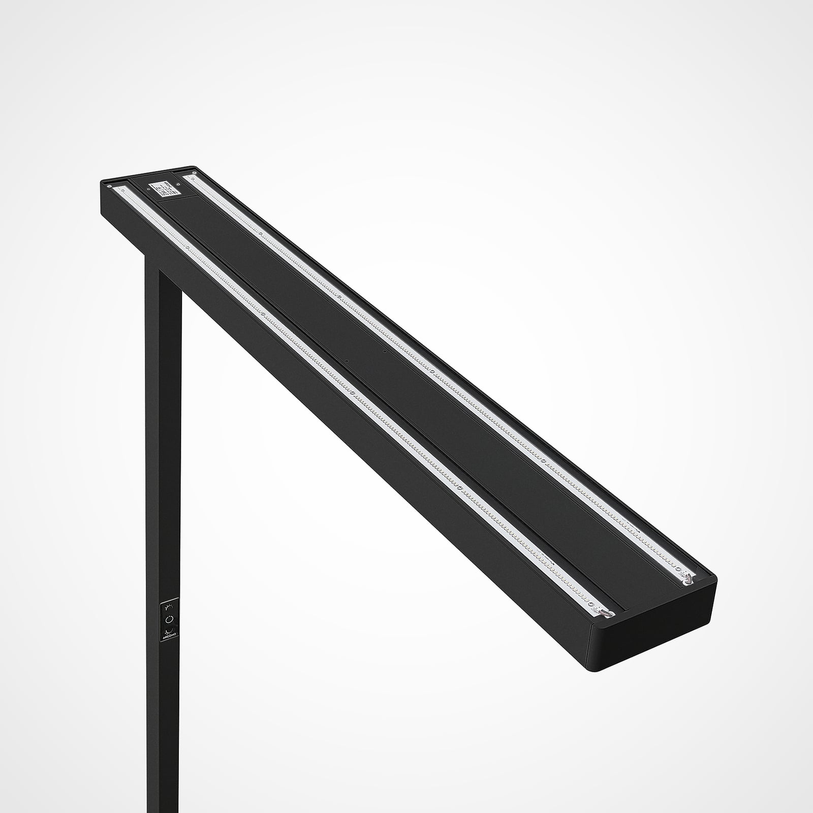 LED kontorgulvlampe Susi svart dimbar med bevegelsessensor bevegelsessensor detalj