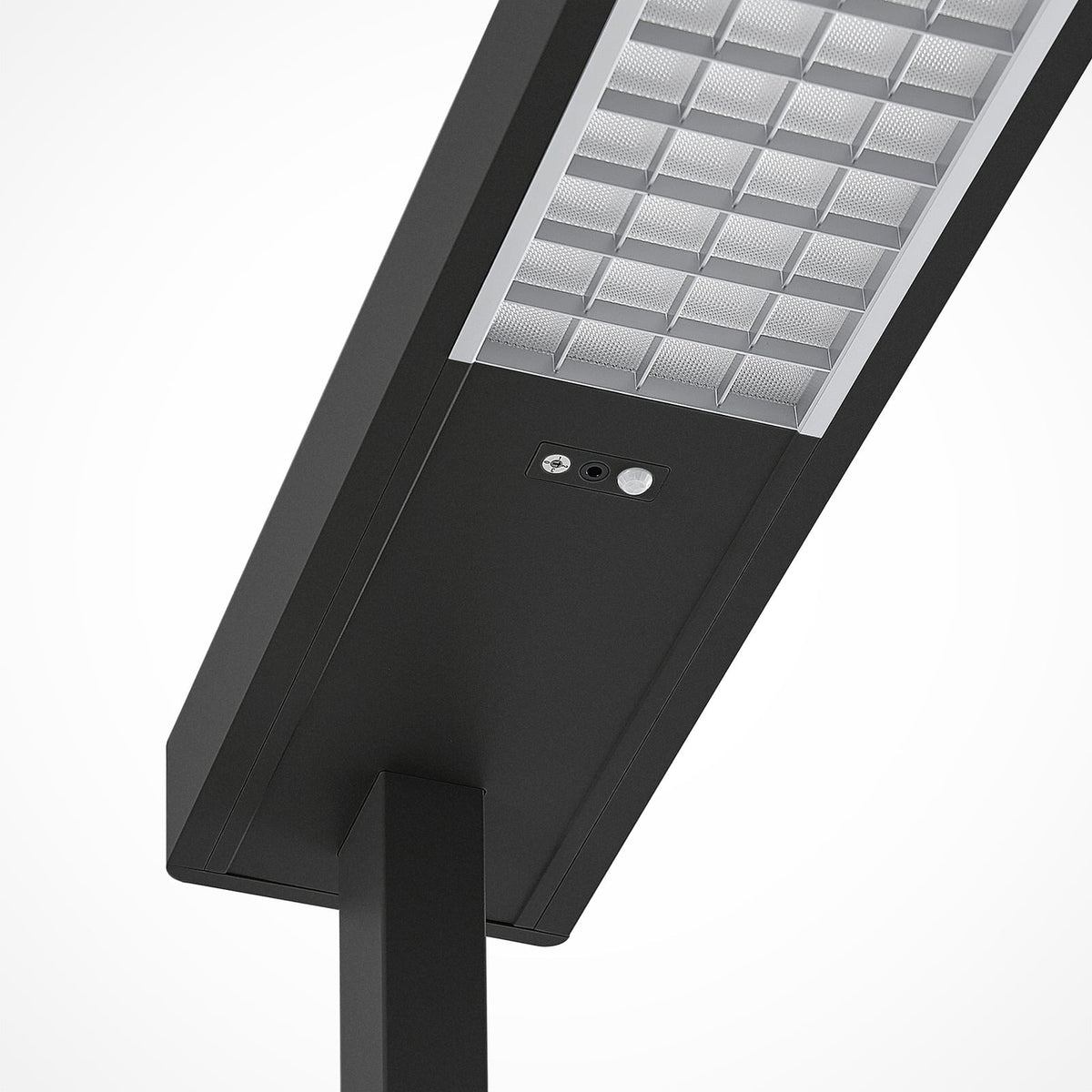 LED kontorgulvlampe Susi svart dimbar med bevegelsessensor lyslys detalj