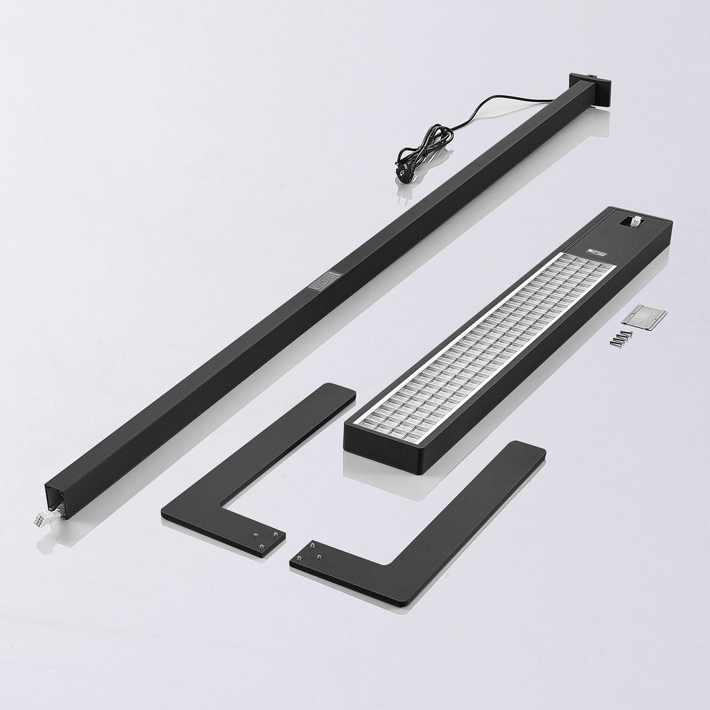 LED kontorgulvlampe Susi svart dimbar med bevegelsessensor aluminium og stål materiale