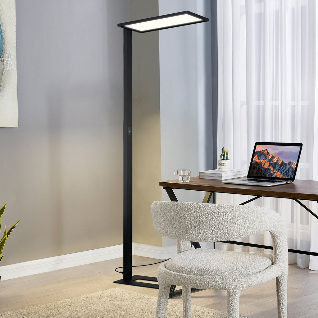 LED kontorgulvlampe Taronis svart dimbar 55W 4000K bakside