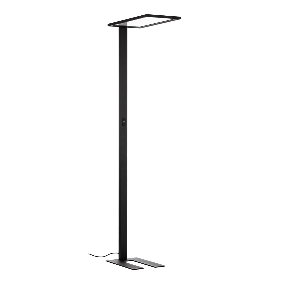 LED kontorgulvlampe Taronis svart dimbar 55W 4000K montert på kontor