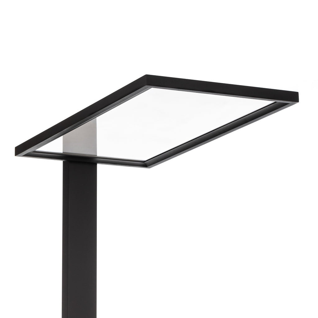 LED kontorgulvlampe Taronis svart dimbar 55W 4000K sideprofil