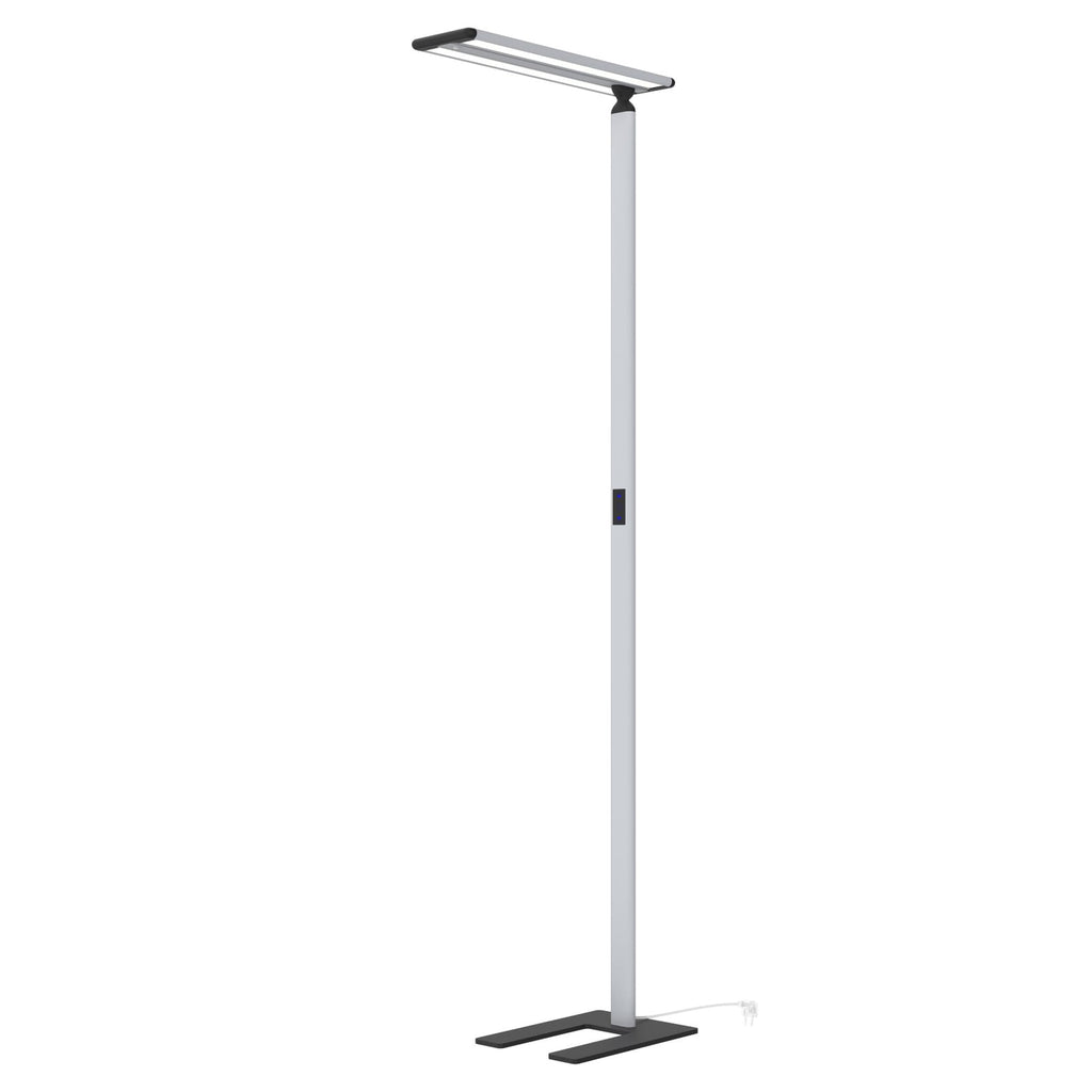 LED kontorgulvlampe Zyair sølv dimbar 48W 4000K forfra