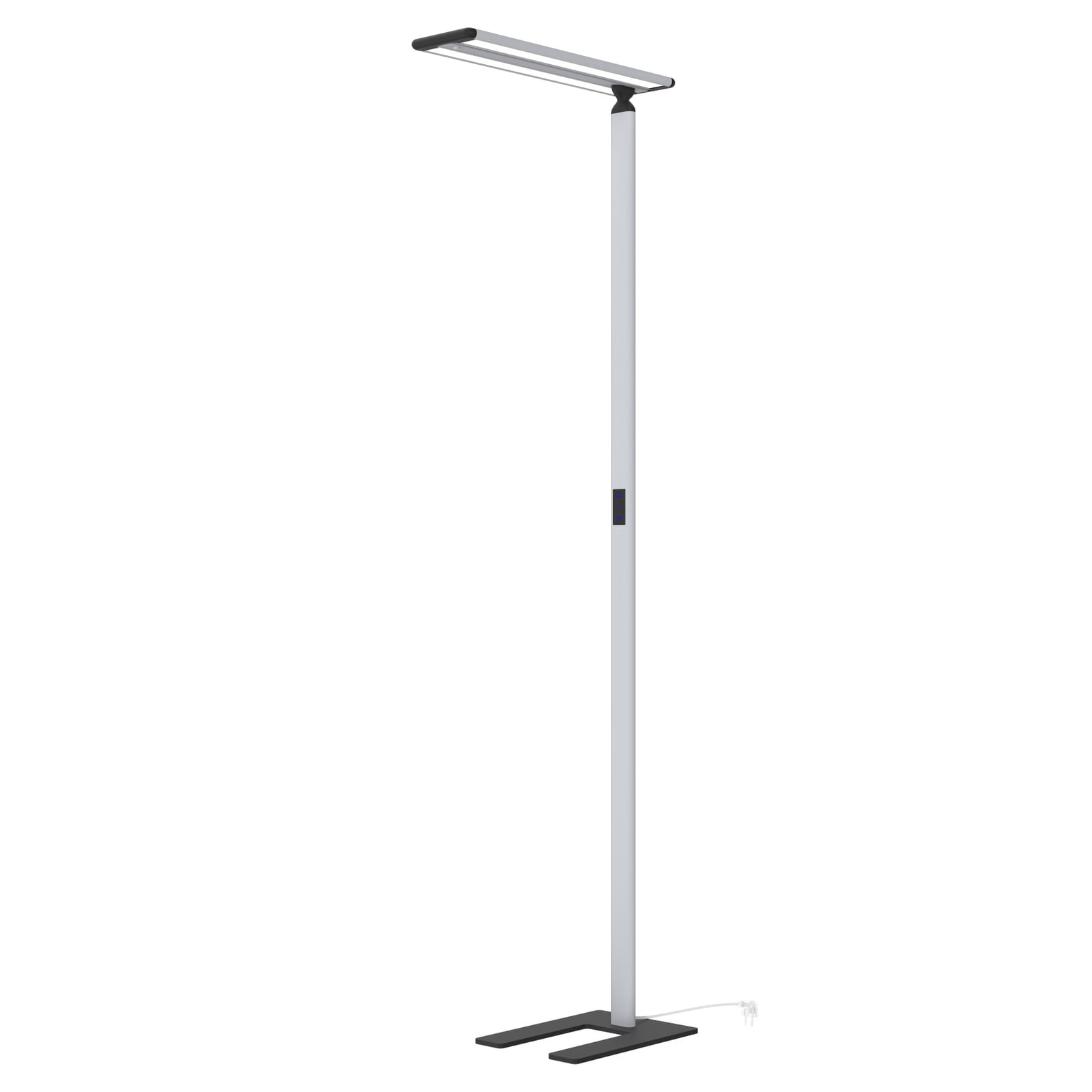 LED kontorgulvlampe Zyair sølv dimbar 48W 4000K forfra