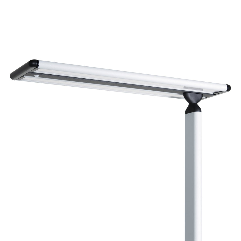 Detalj av touchdimmer på LED kontorgulvlampe Zyair sølv dimbar 48W 4000K