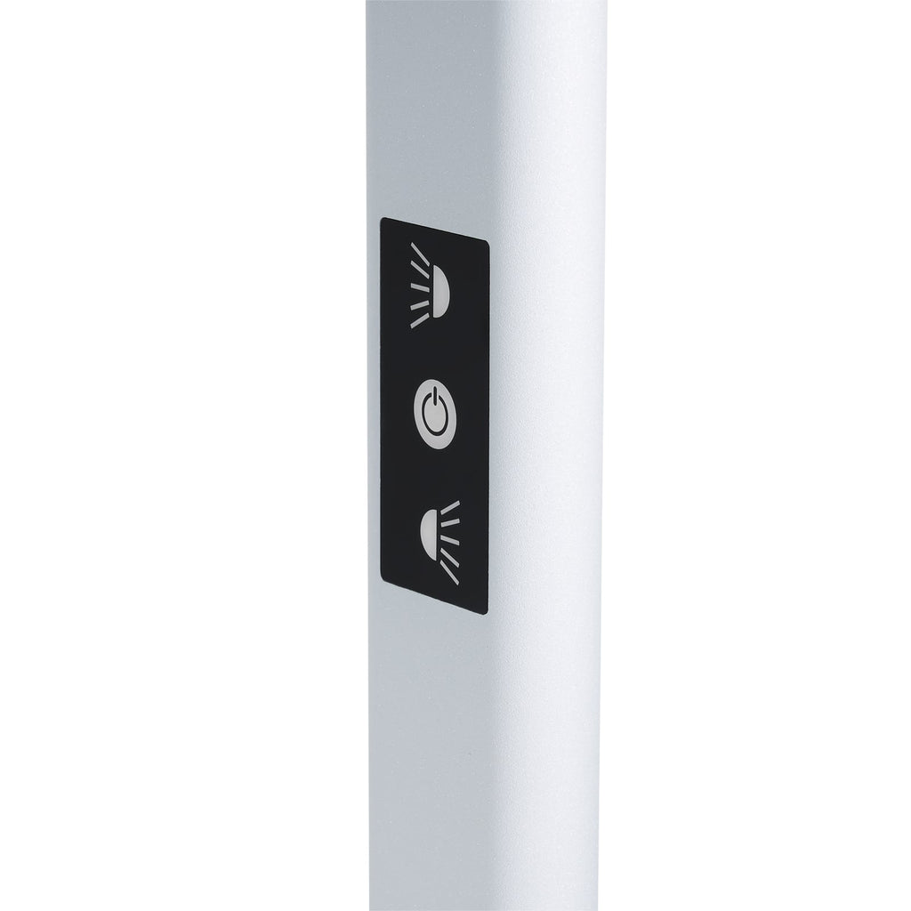 Sideprofil av LED kontorgulvlampe Zyair sølv dimbar 48W 4000K