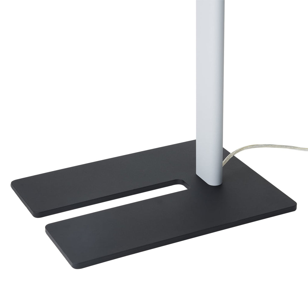 U-formet fot på LED kontorgulvlampe Zyair sølv dimbar 48W 4000K