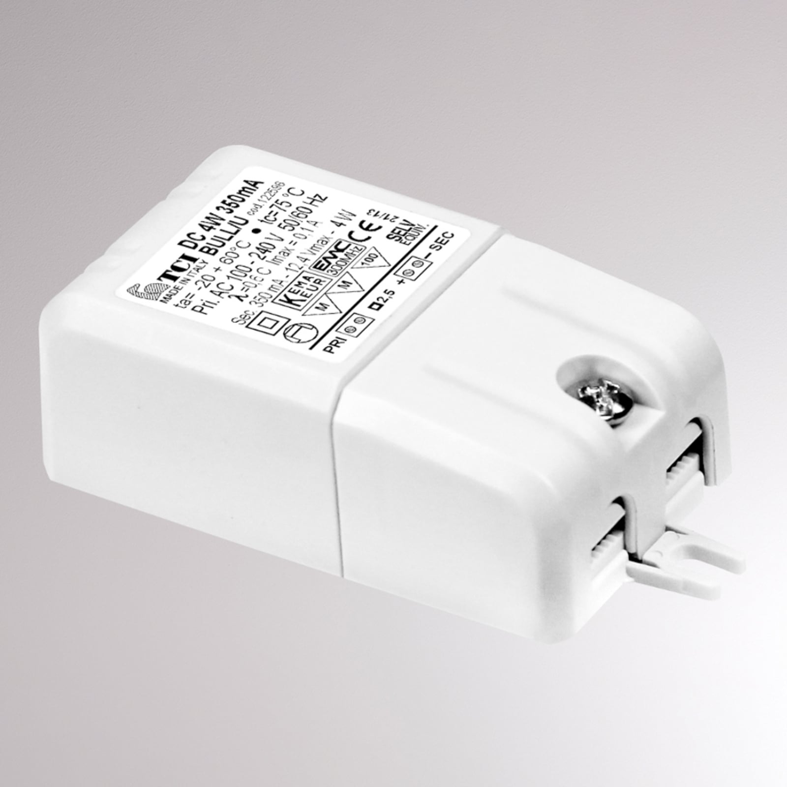 LED-konverter 350mA 6W ikke dimbar hvit IP20 Molto Luce forfra