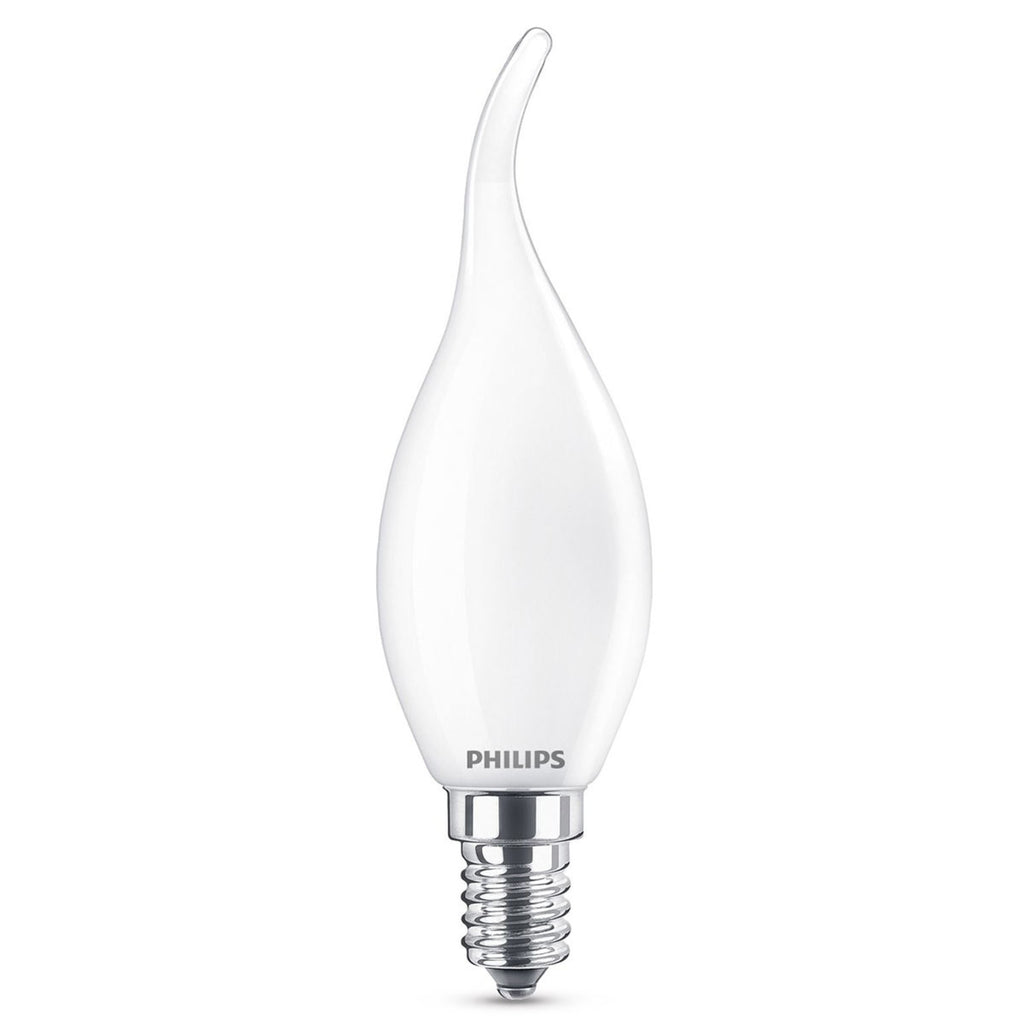 LED kronelysform E14 2,2W 2700K matt 250lm Philips forfra