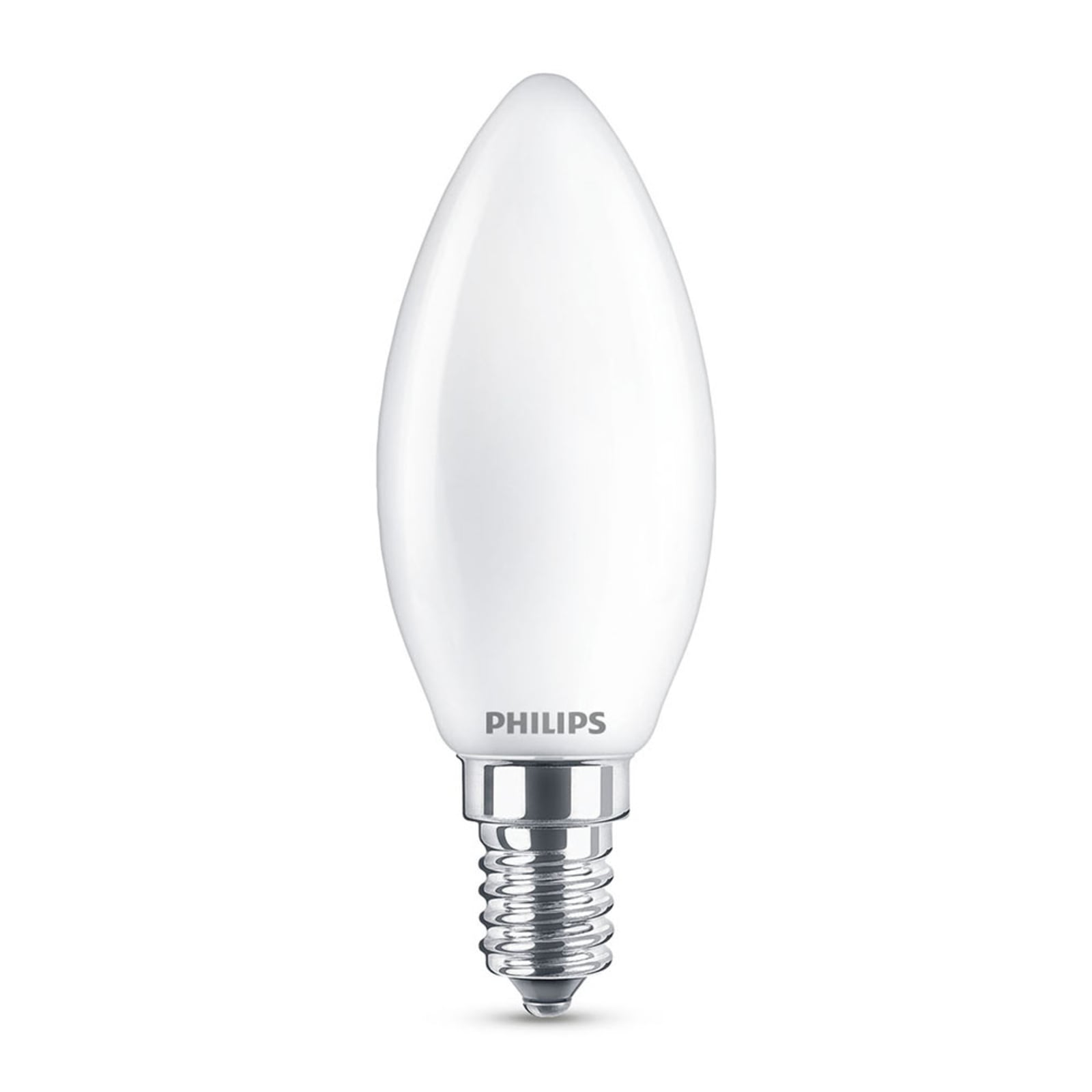LED kronelysform E14 3,4W WarmGlow matt dimbar Ra90 Philips forfra