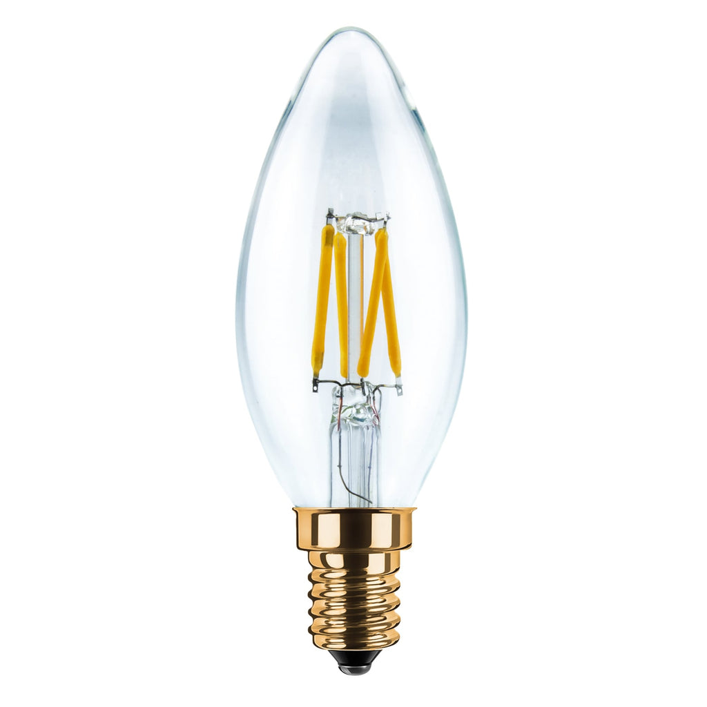 LED kronelysform E14 3W 2200K filament klar dimbar SEGULA forfra