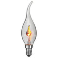 LED kronelysform E14 3W flammeeffekt klar - STAR TRADING forfra