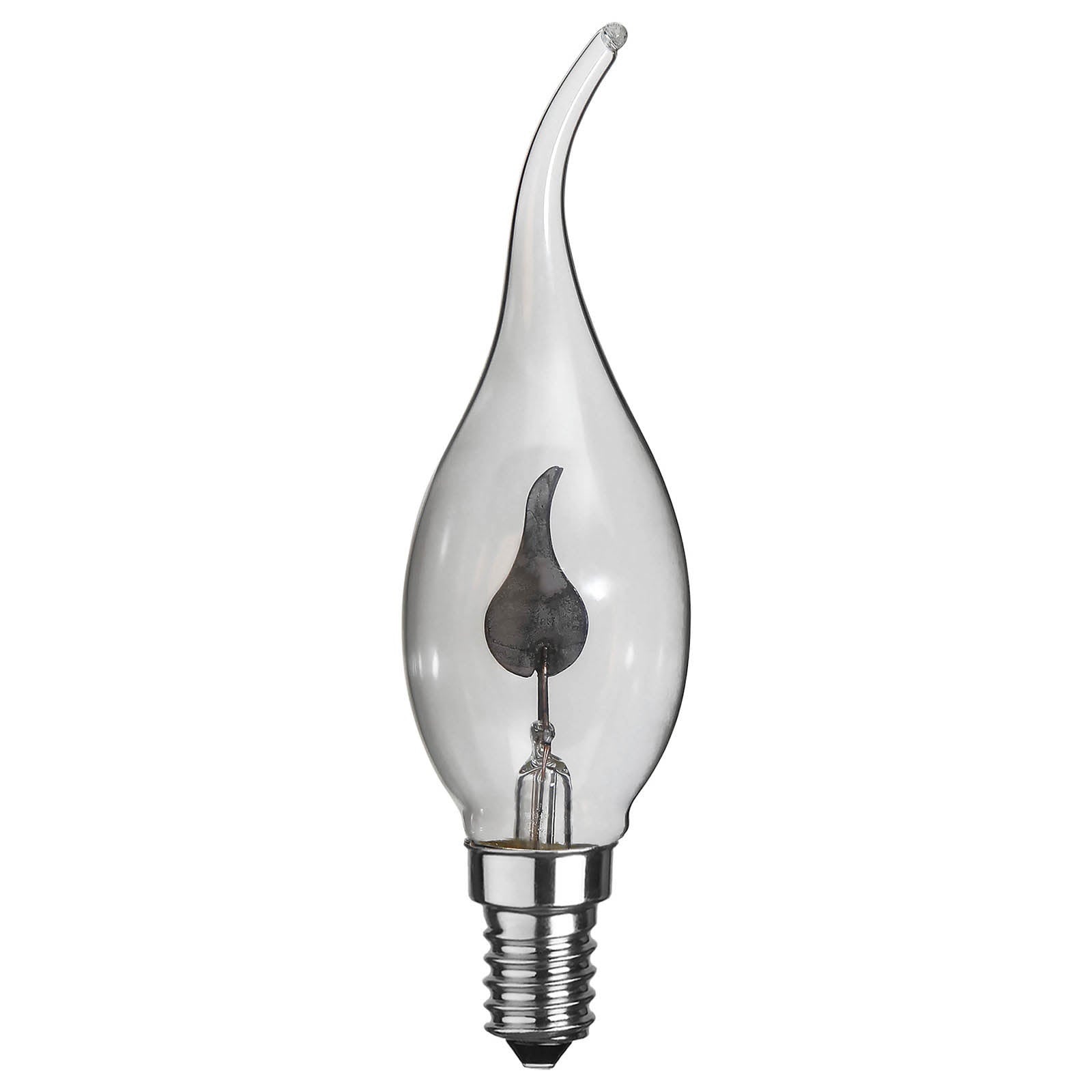 LED kronelysform E14 3W flammeeffekt klar - STAR TRADING bakside
