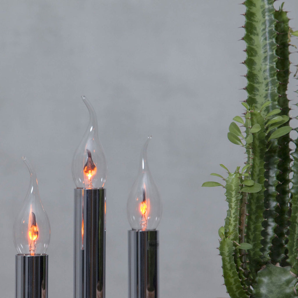 Detalj av LED kronelysform E14 3W flammeeffekt klar - STAR TRADING