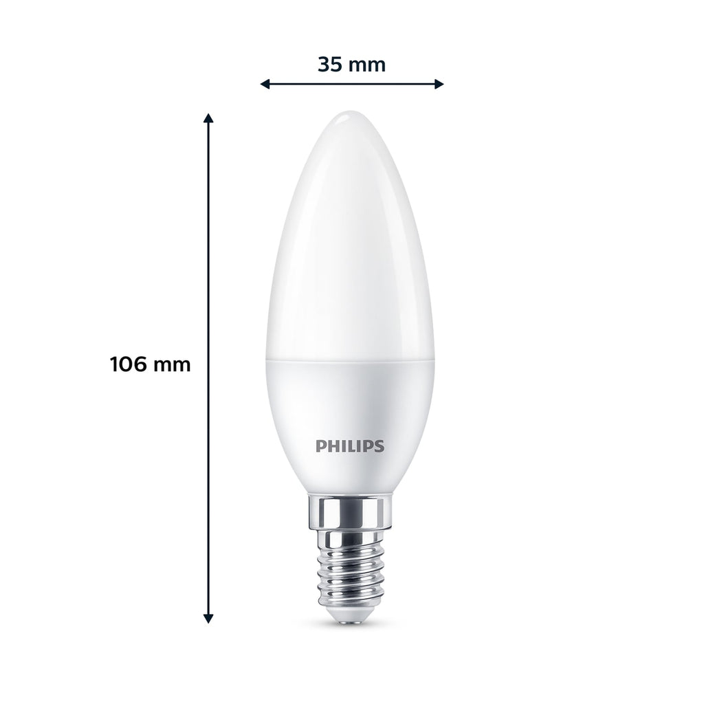 Detalj av LED kronelysform E14 4,9W 2700K matt 470lm 6-pakning Philips