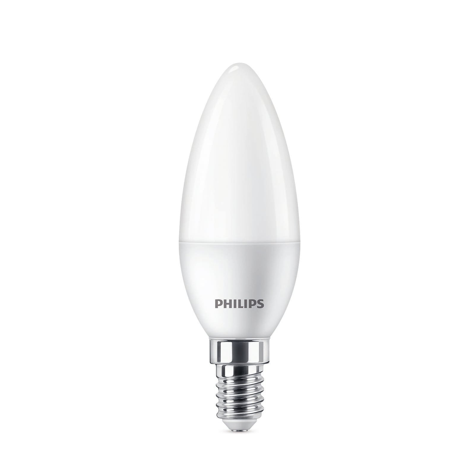 LED kronelysform E14 4,9W 2700K matt 470lm 6-pakning Philips i eske