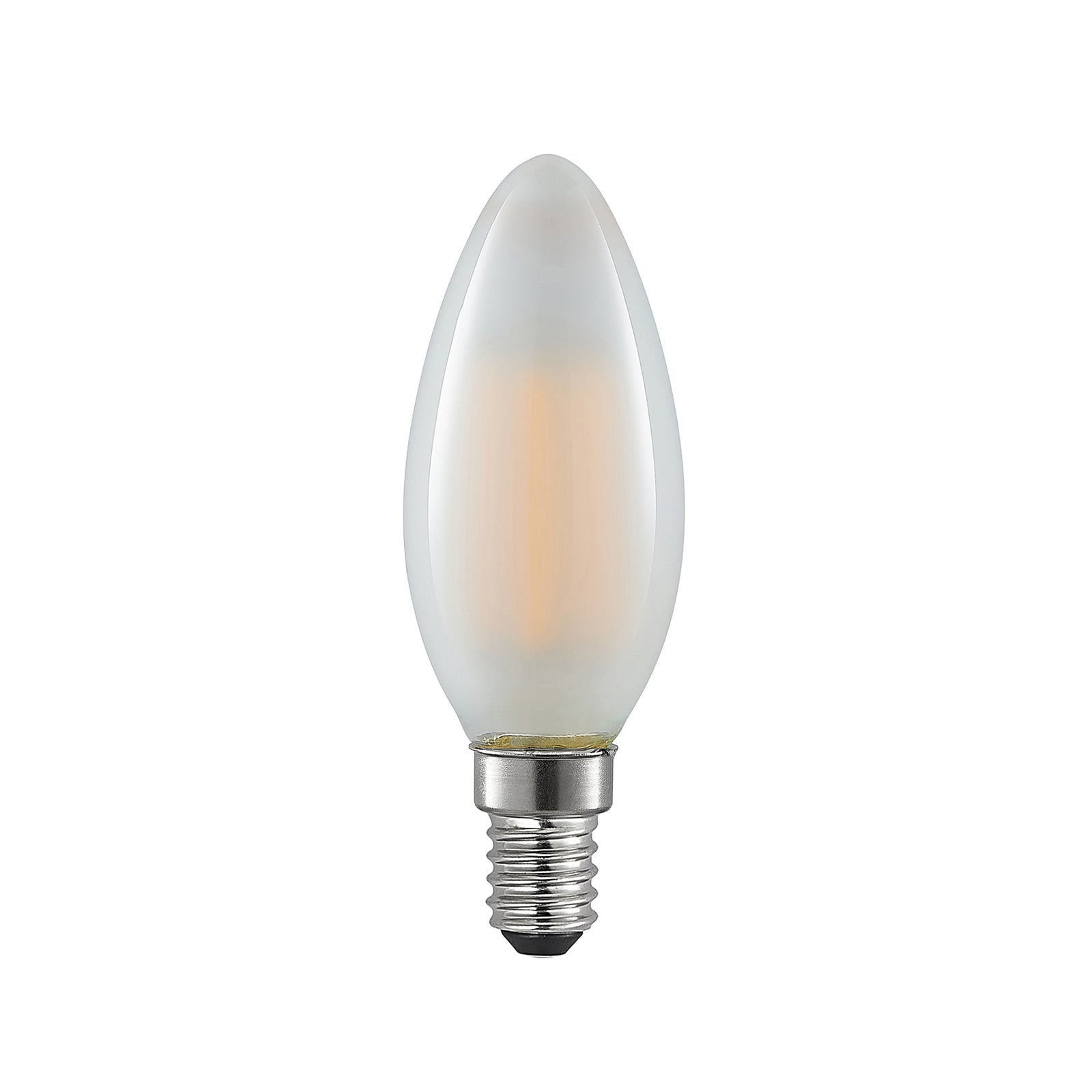LED kronelysform E14 4W 2700K dimbar matt 5-pakning bakside