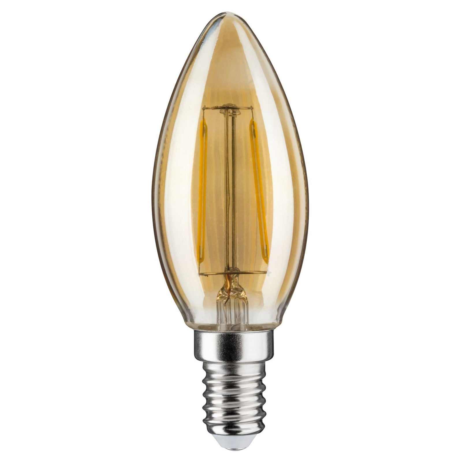 LED kronelysformet pære E14 2W 1900K gull 24V dimbar Paulmann nærbilde