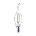 LED kronelysformet pære E14 3,4W 2700K dimbar klar Ra90 Philips forfra