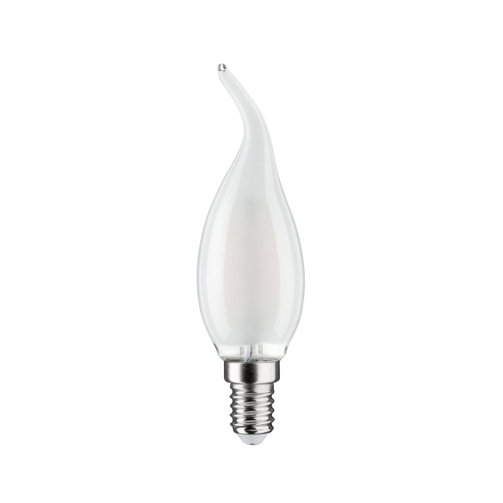 LED kronelysformet pære E14 4,8W 2700K dimbar satin bakside
