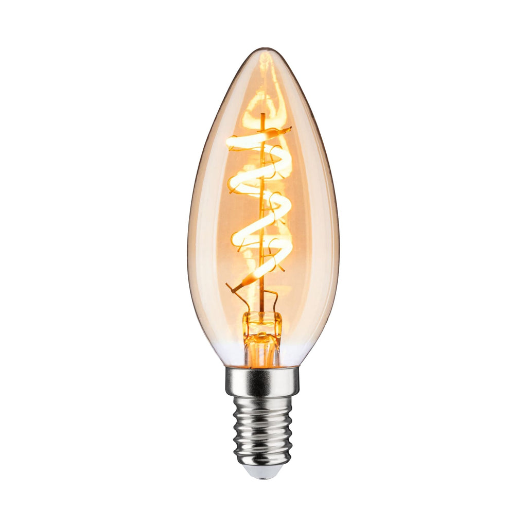 LED kronelysformet pære E14 4W 1800K dimbar gull vintage - Paulmann forfra