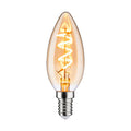 LED kronelysformet pære E14 4W 1800K dimbar gull vintage - Paulmann forfra