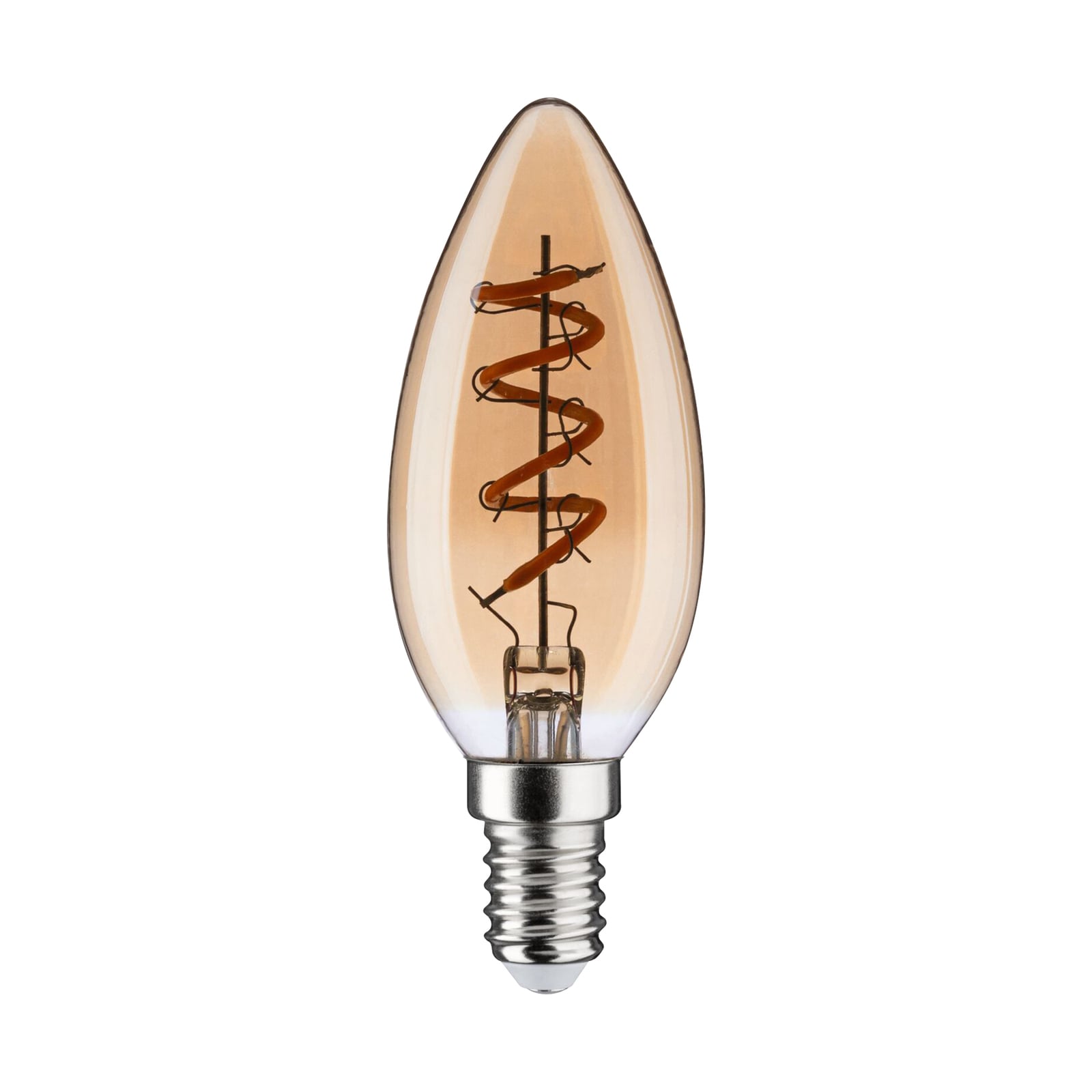 LED kronelysformet pære E14 4W 1800K dimbar gull vintage - Paulmann bakside