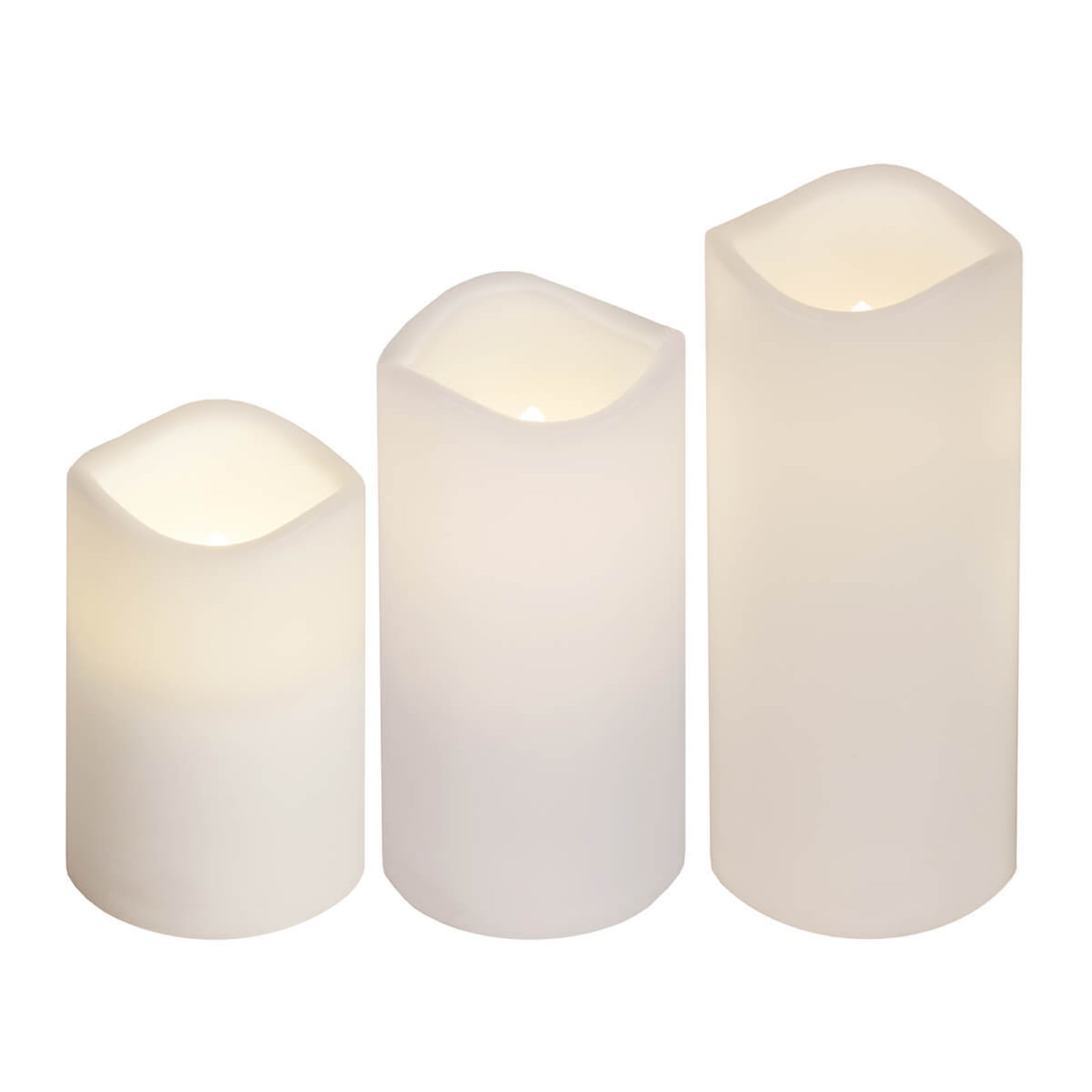 LED-kubbelys 3-pk utendørs hvit plast med fjernkontroll detalj