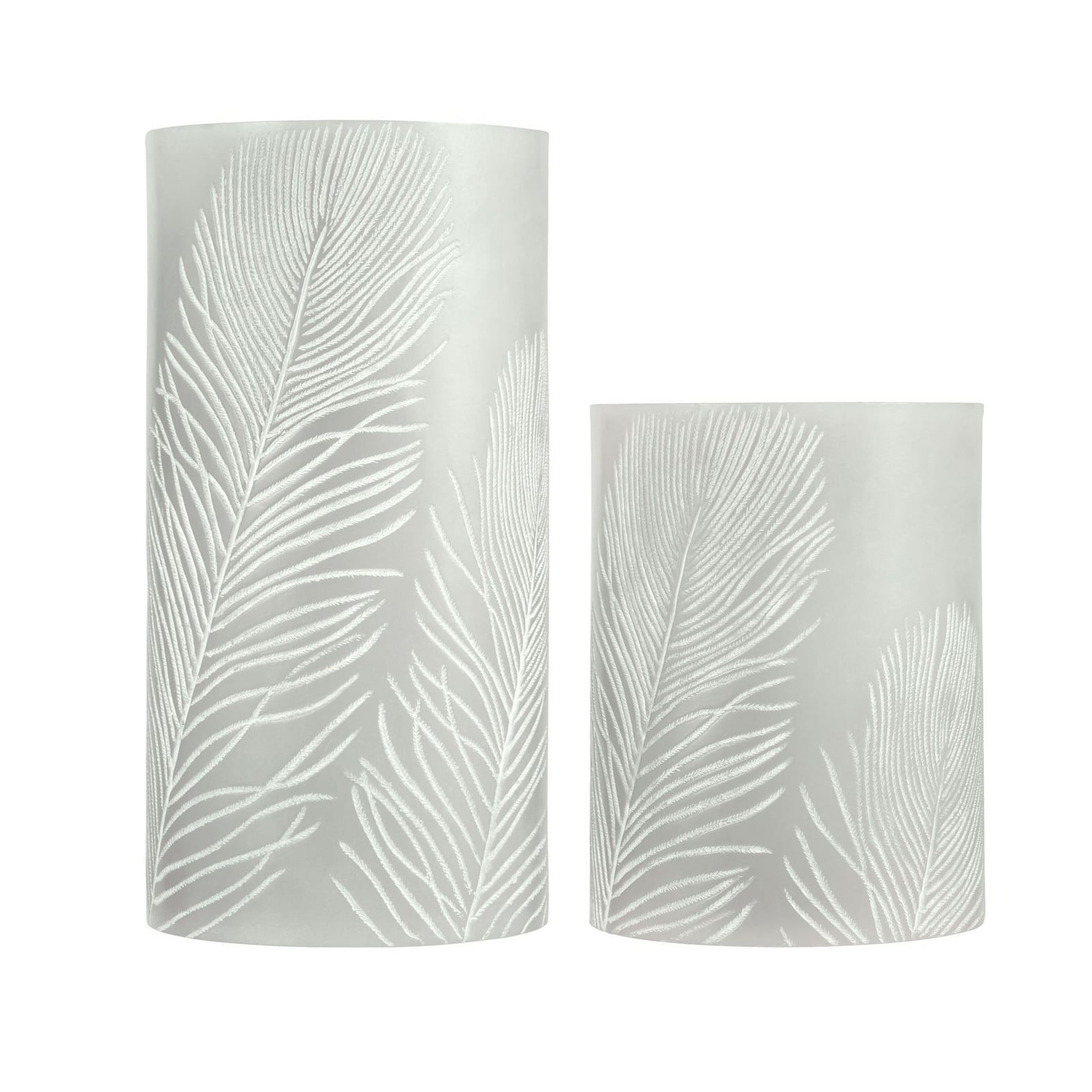 LED-kubbelys Cosy Feather Candle montert i stue