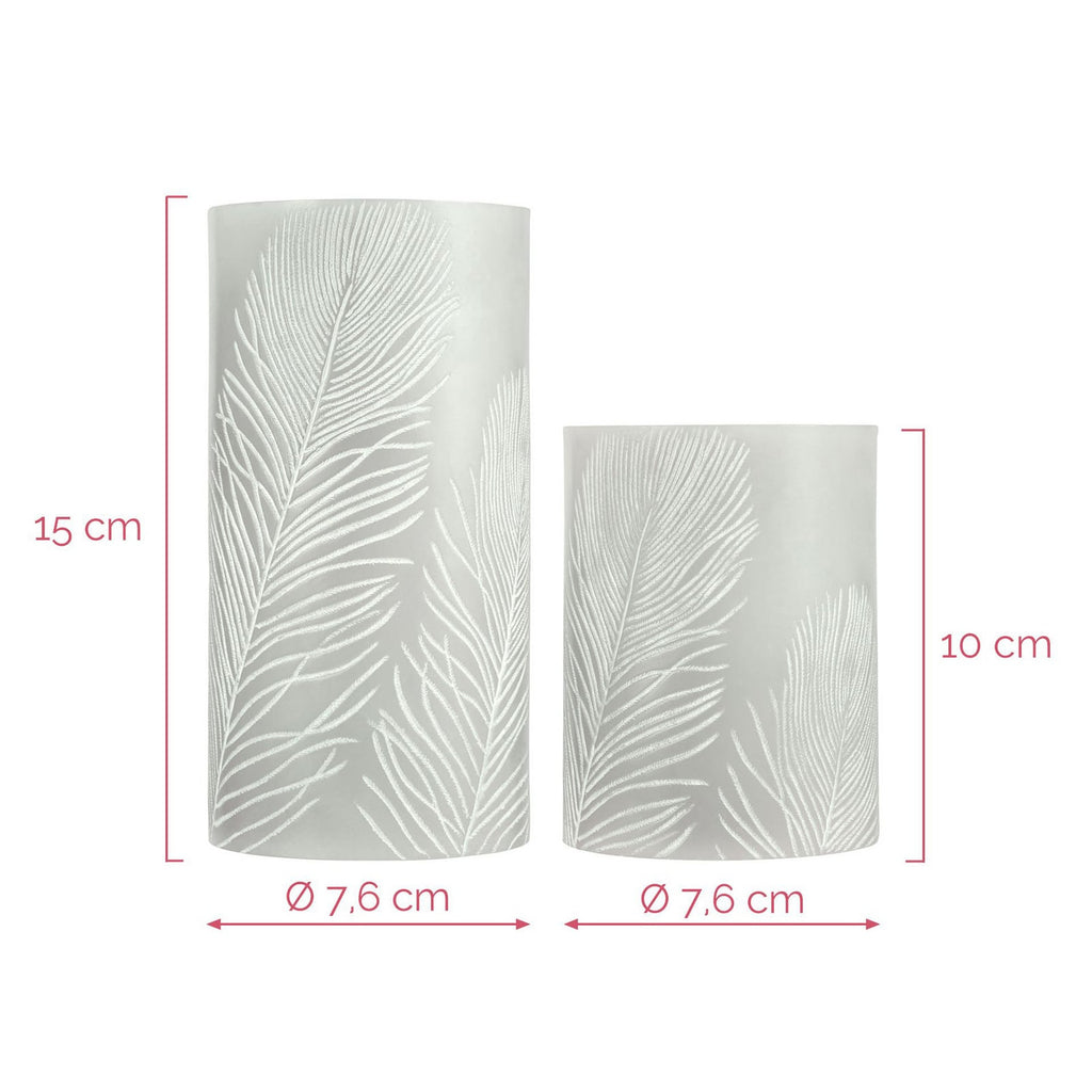 LED-kubbelys Cosy Feather Candle nærbilde av voks