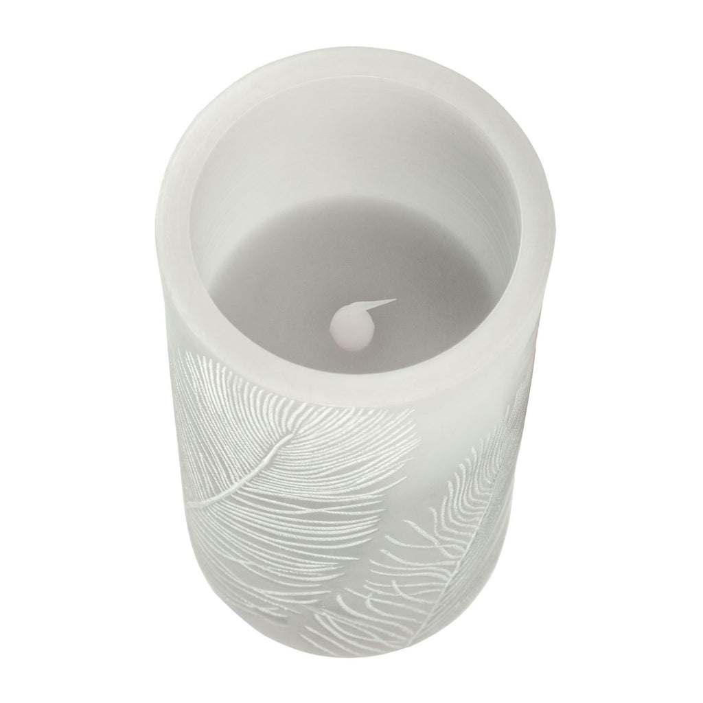 LED-kubbelys Cosy Feather Candle 2-pk i grå farge